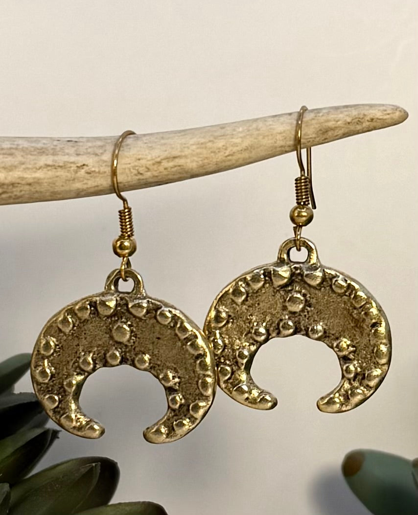 Textured Moon shaped Earrings