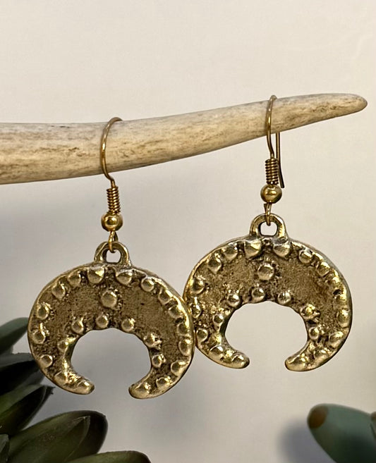 Textured Moon shaped Earrings