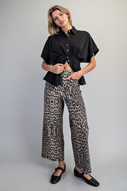 Leopard Straight Leg Pants