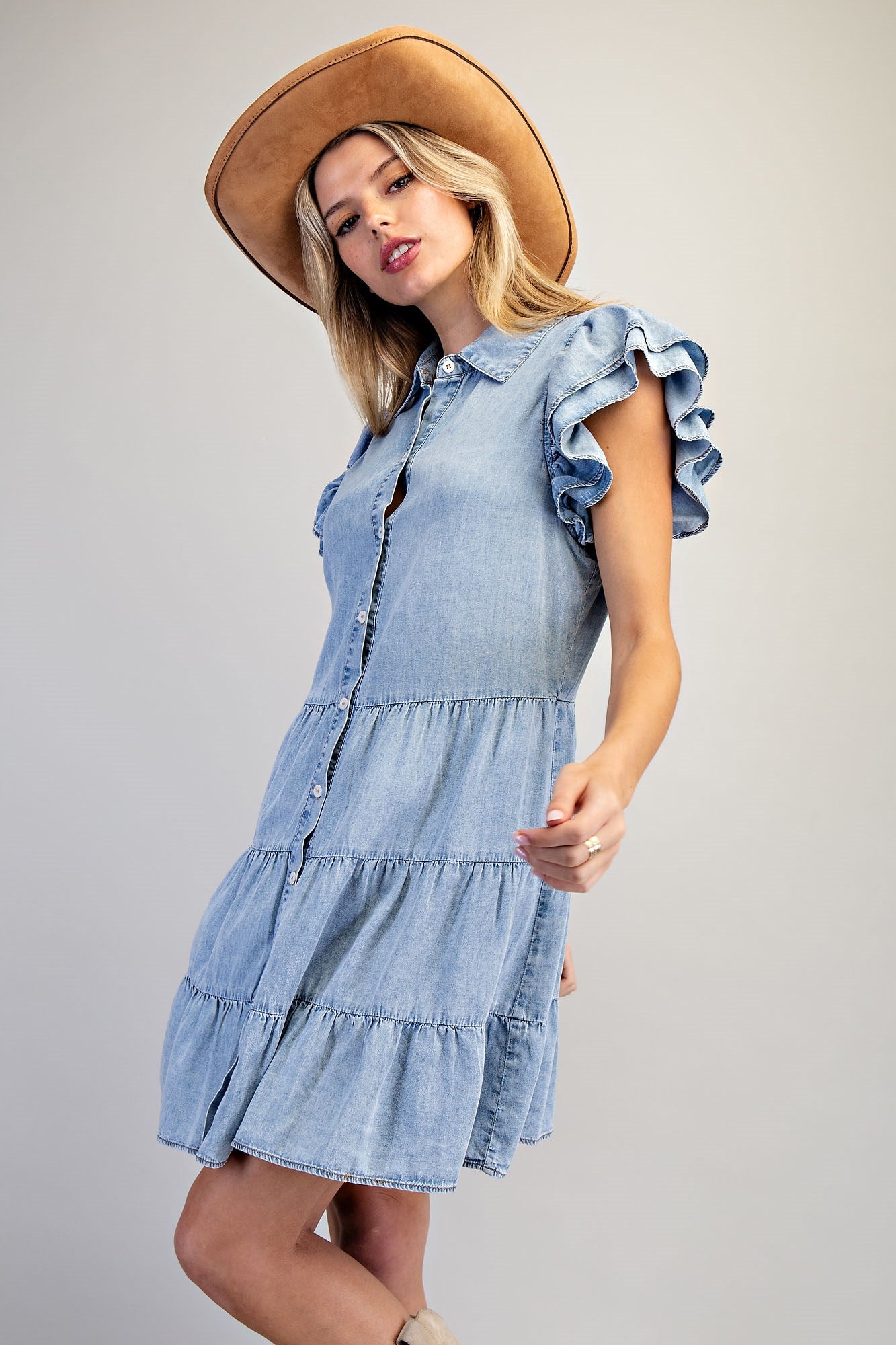 Snow Washed Denim Dress