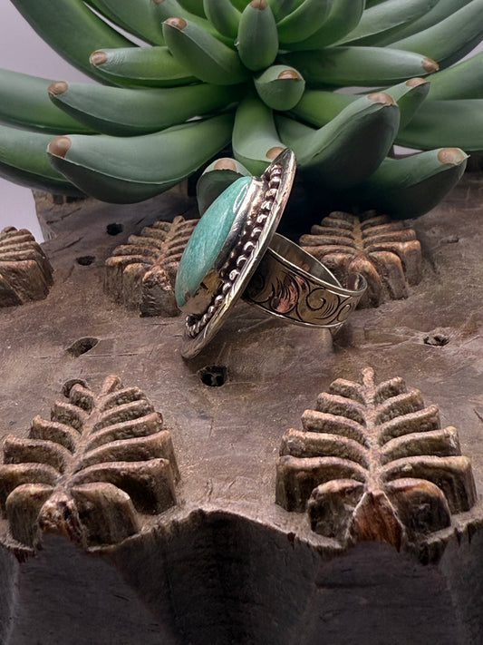 Genuine Turquoise Raised Dot Ring