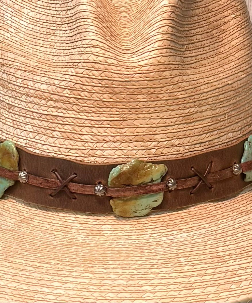 Sonora Turquoise Leather Hatband