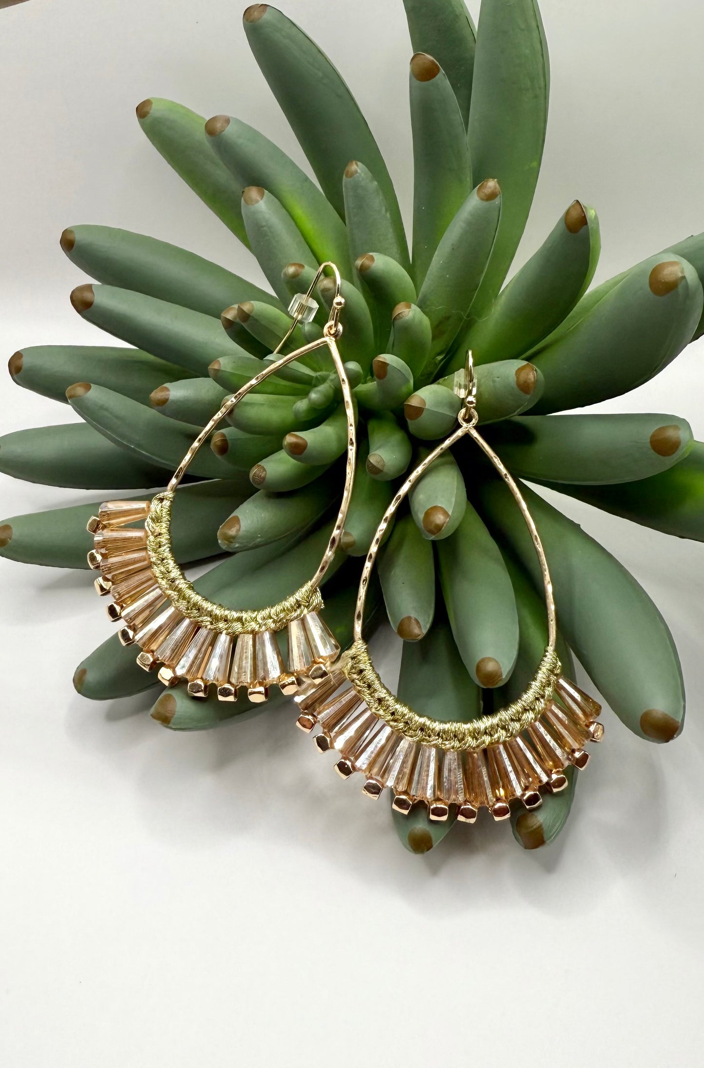 Gold Teardrop Crystal Earrings- 2 Colors