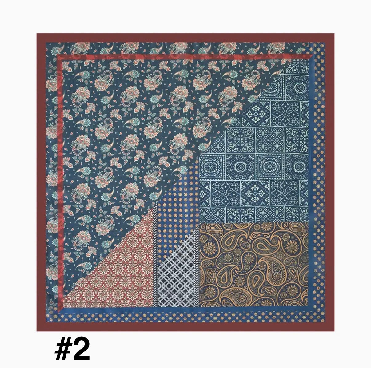Western Paisley Print Bandana Square Scarf
