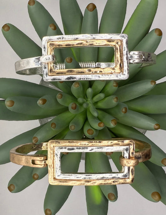 Mixed Metal Rectangle Bracelet