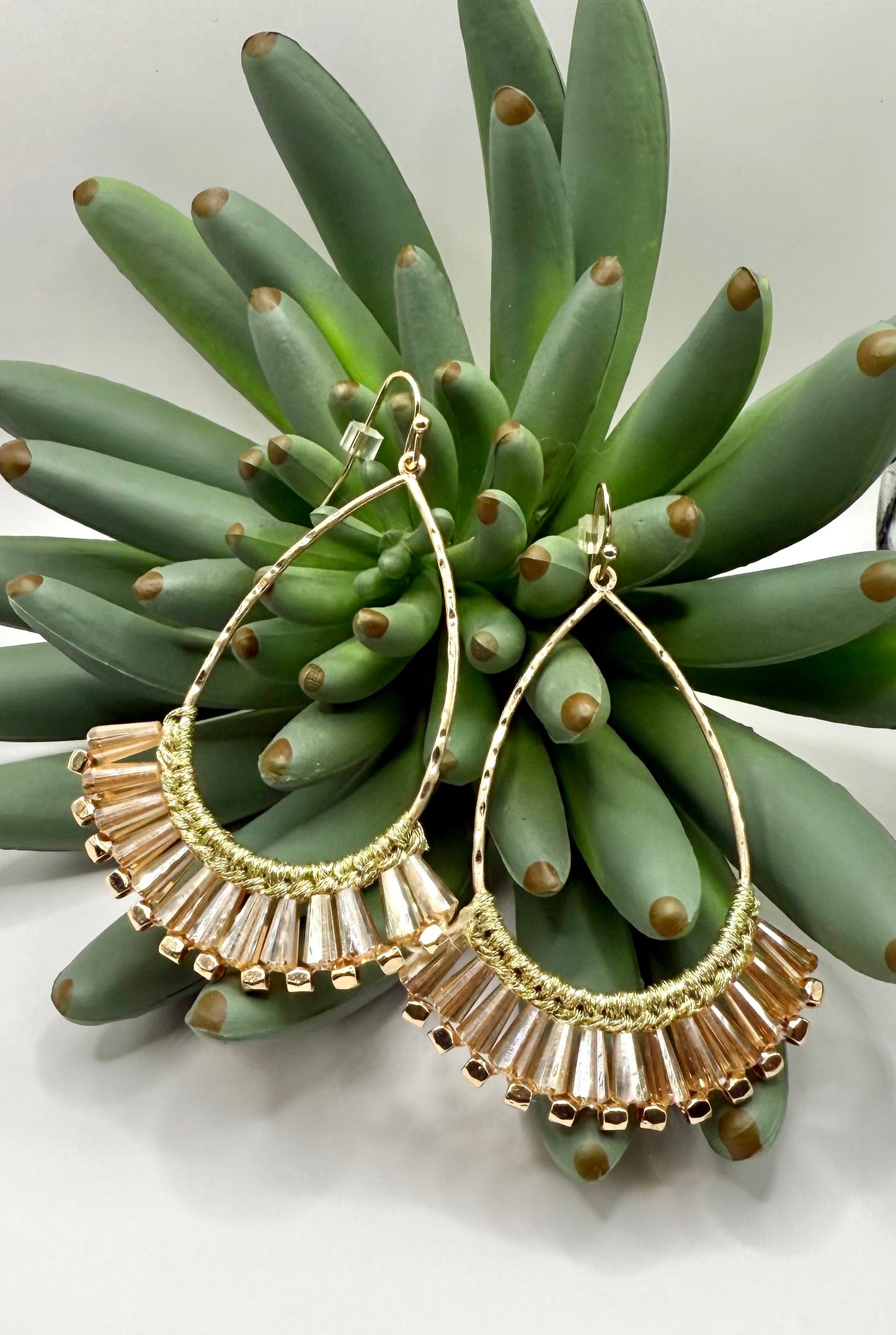 Gold Teardrop Crystal Earrings- 2 Colors