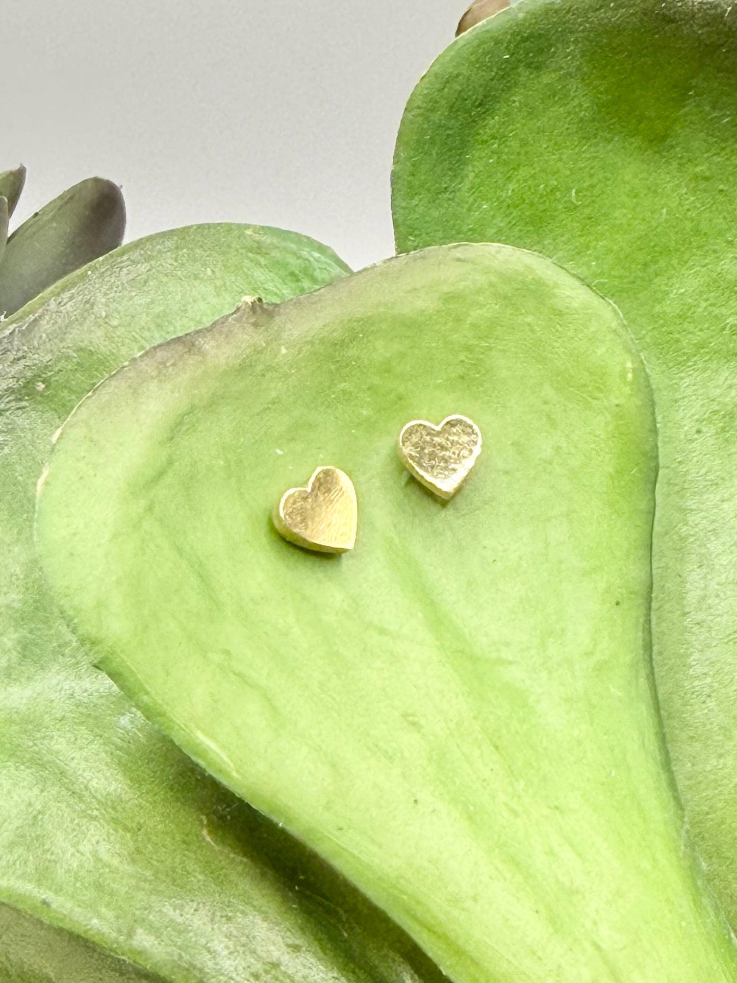 Tiny Heart Shape Stud Earrings - Gold or Silver