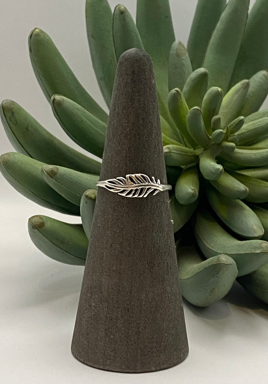Petite Sterling Leaf Ring