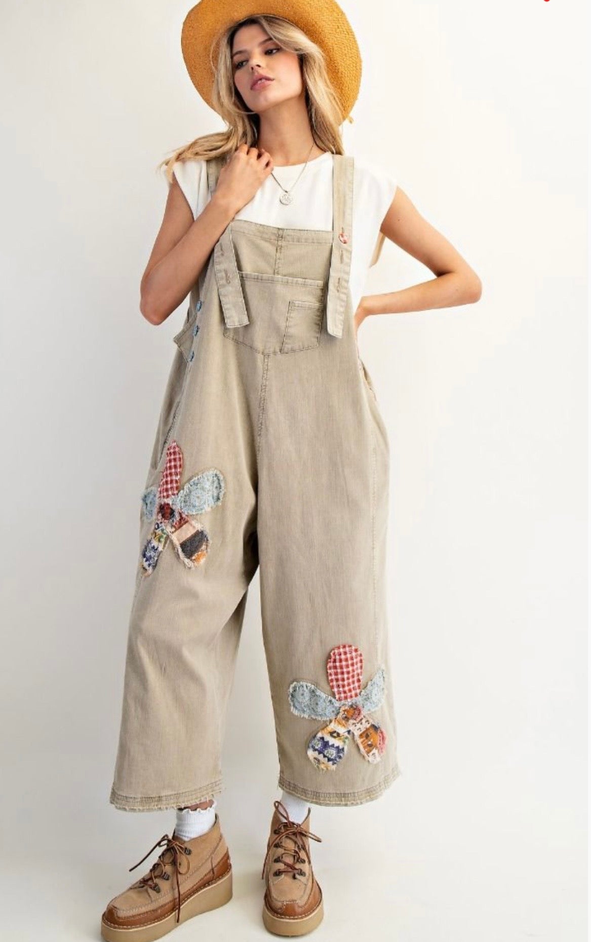 Flower Patch Washed Overalls