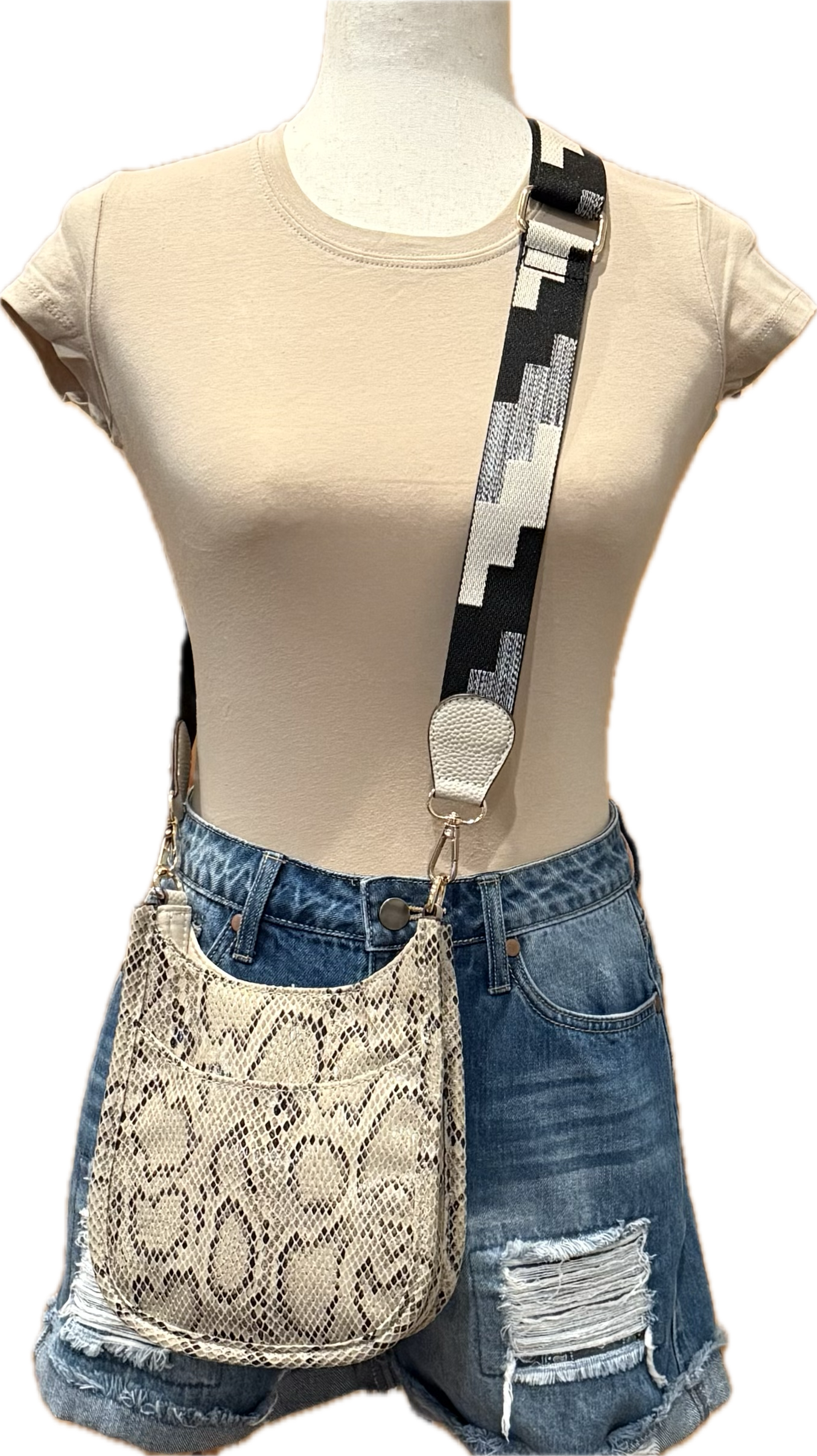 Faux Leather Snake Print Bag