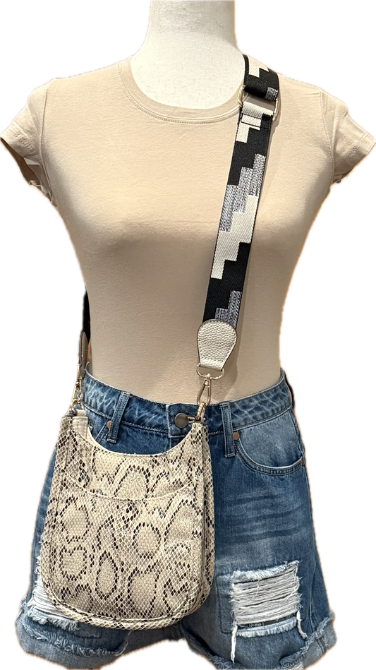 Faux Leather Snake Print Bag