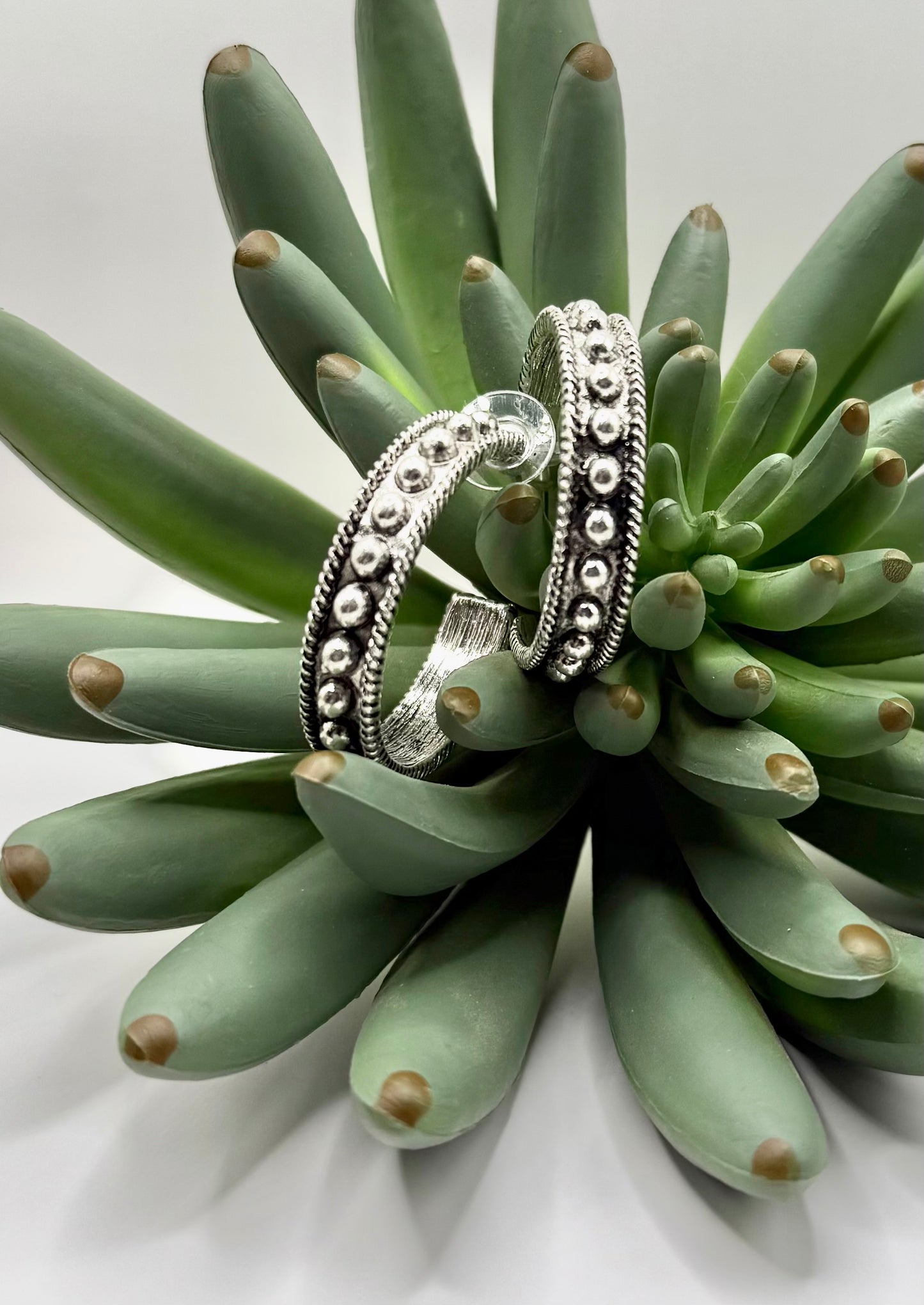 Raised Dot Hoop Earrings