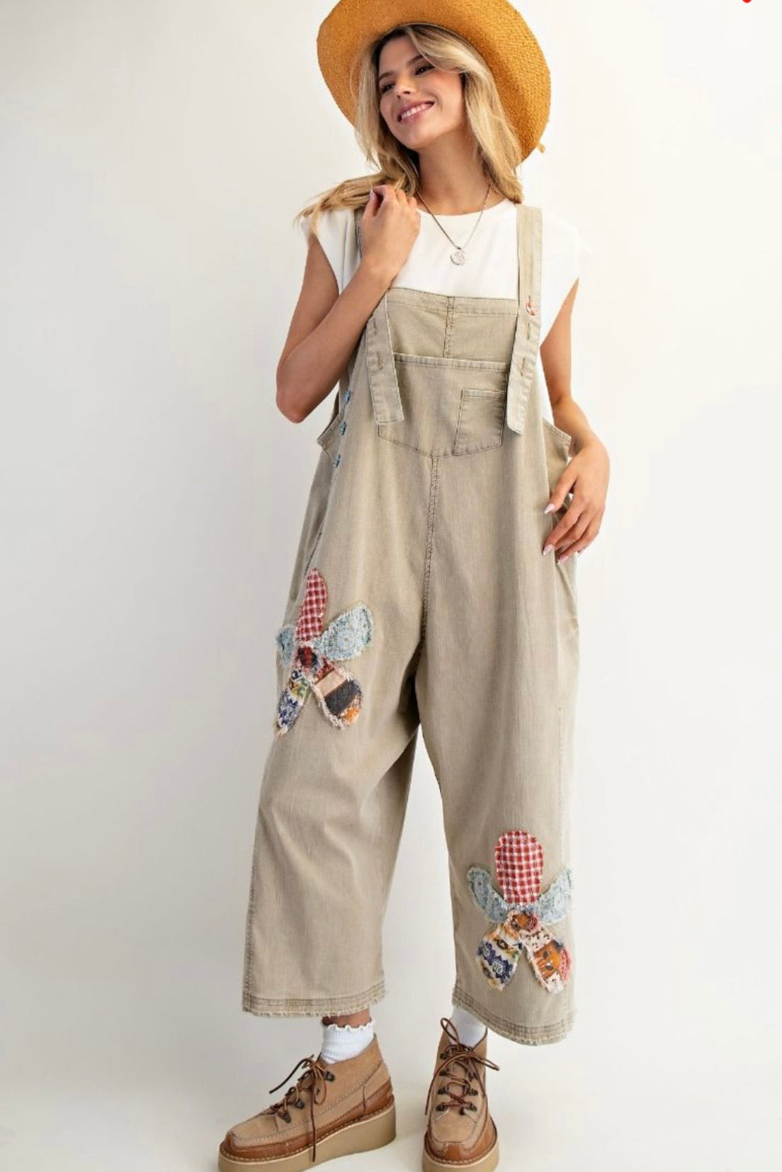 Flower Patch Washed Overalls