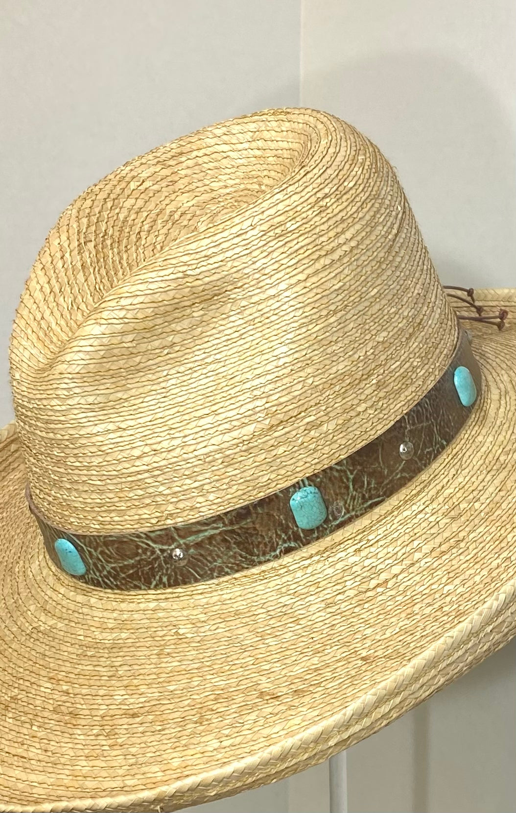Rustic Leather & Turquoise Hatband