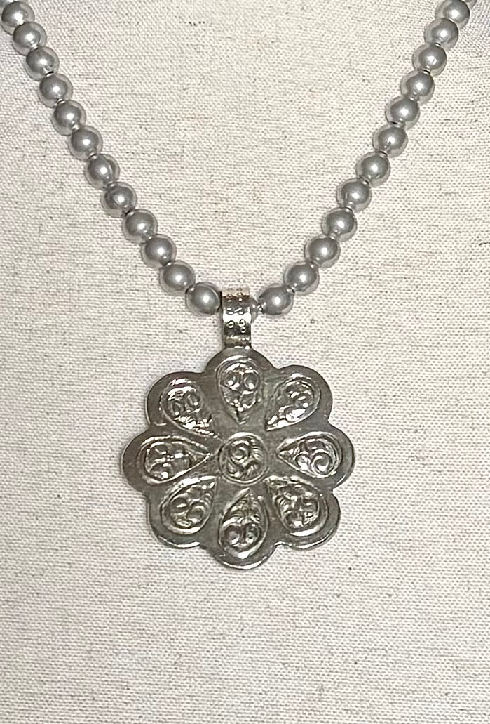 Bold Turquoise Flower Necklace
