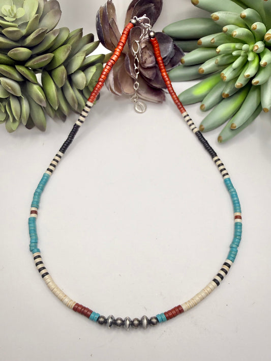 Native American Silver Pearl Necklace