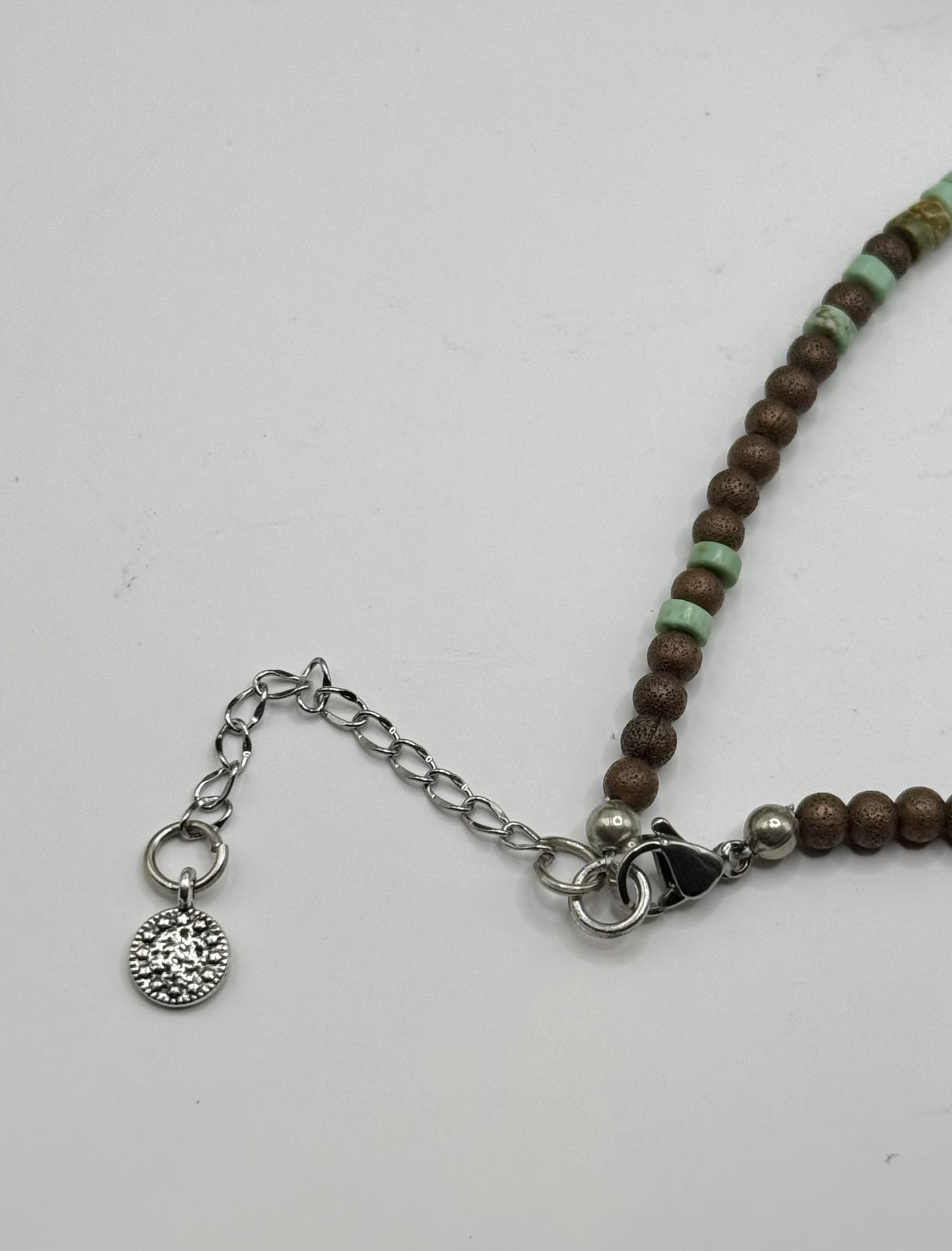 Blended Bead & Silver Cross Necklace - 2 Colors