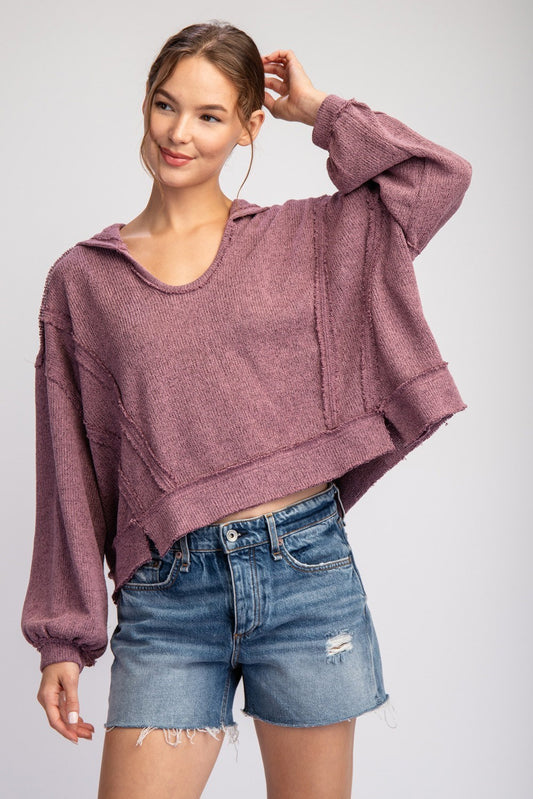 Long Sleeve Pullover Hoodie Sweater - 2 Colors