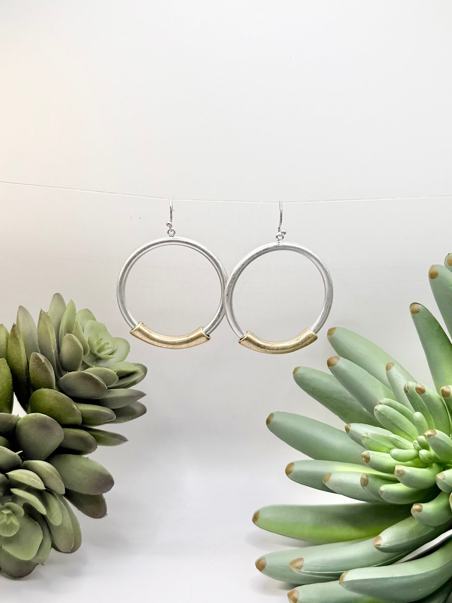Two Tone Hoop Earrings