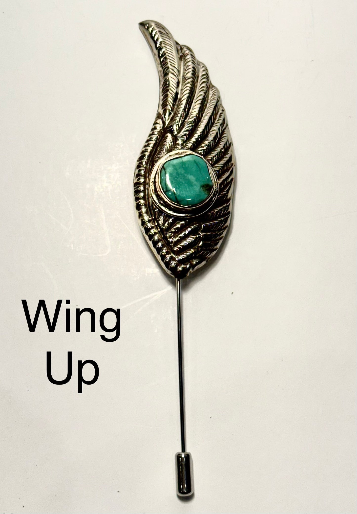 Turquoise Silver Wing Hatpin
