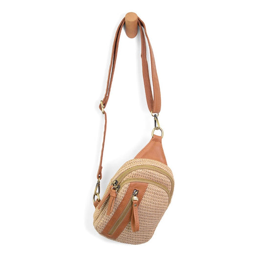 Natural Straw Skyler Sling Bag