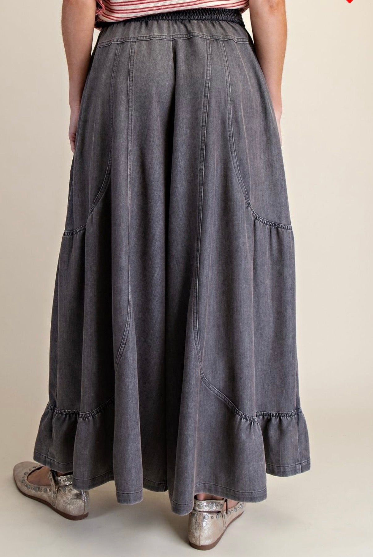 Black Denim Palazzo Pant
