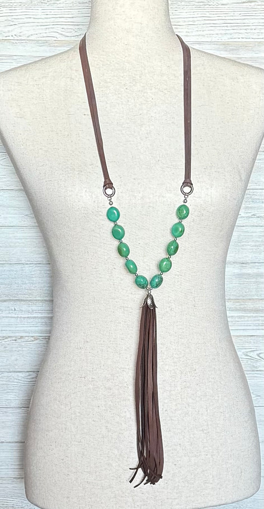 Boho Turquoise Tassel Necklace