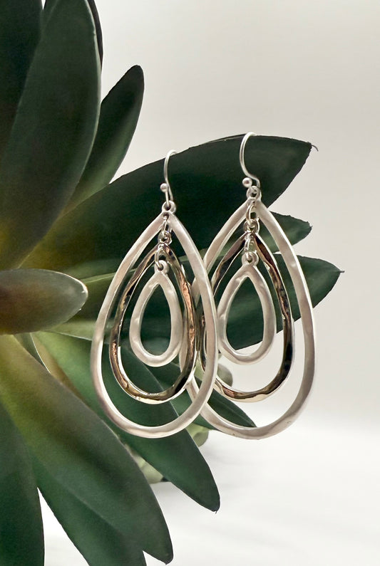 Triple Hoop Teardrop Earrings