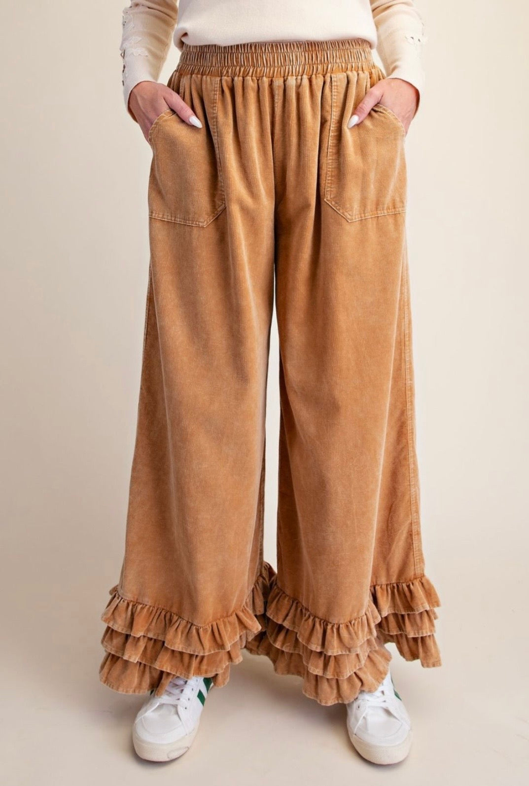 Ruffle Bottom Washed Baby Corduroy Pants