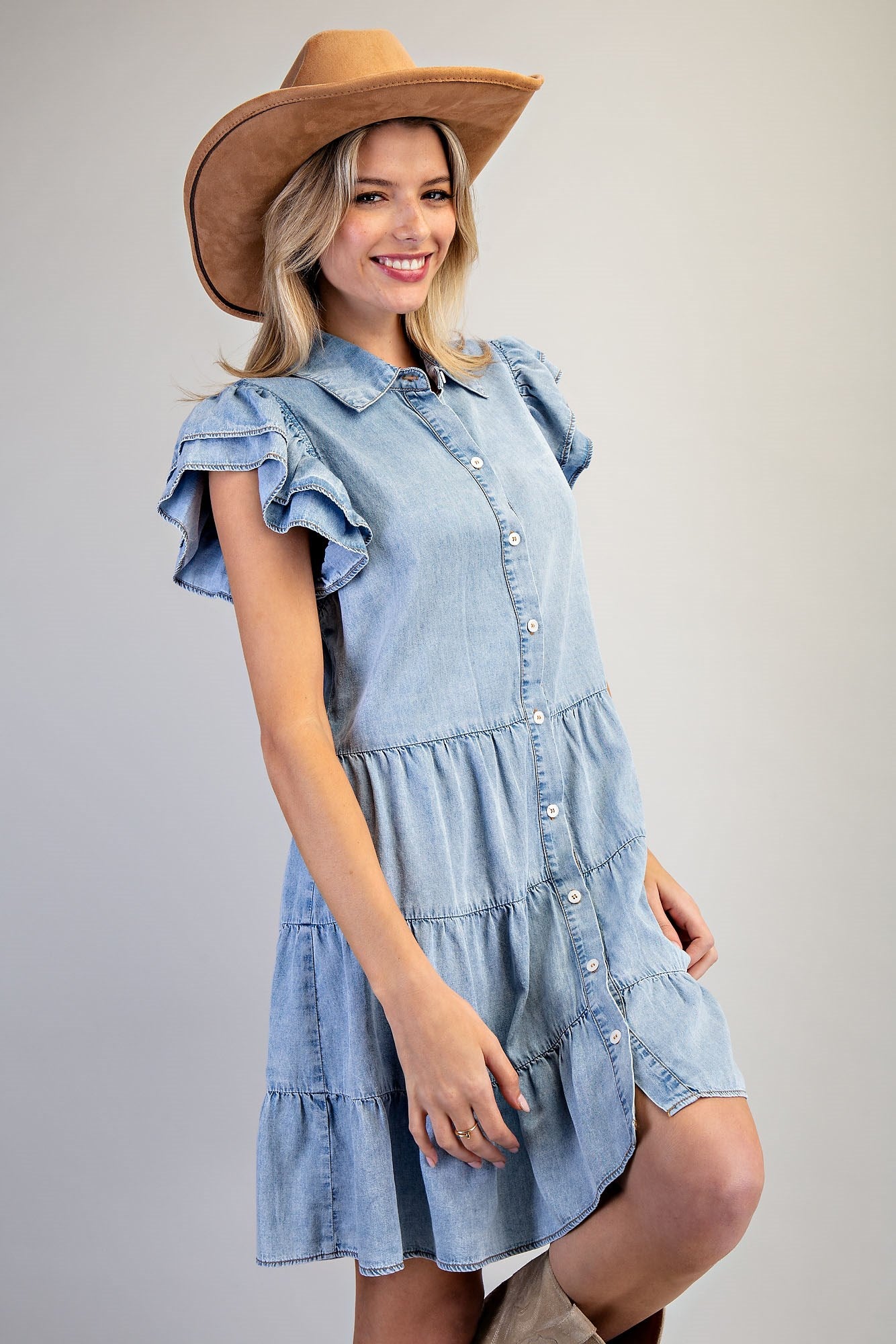 Snow Washed Denim Dress