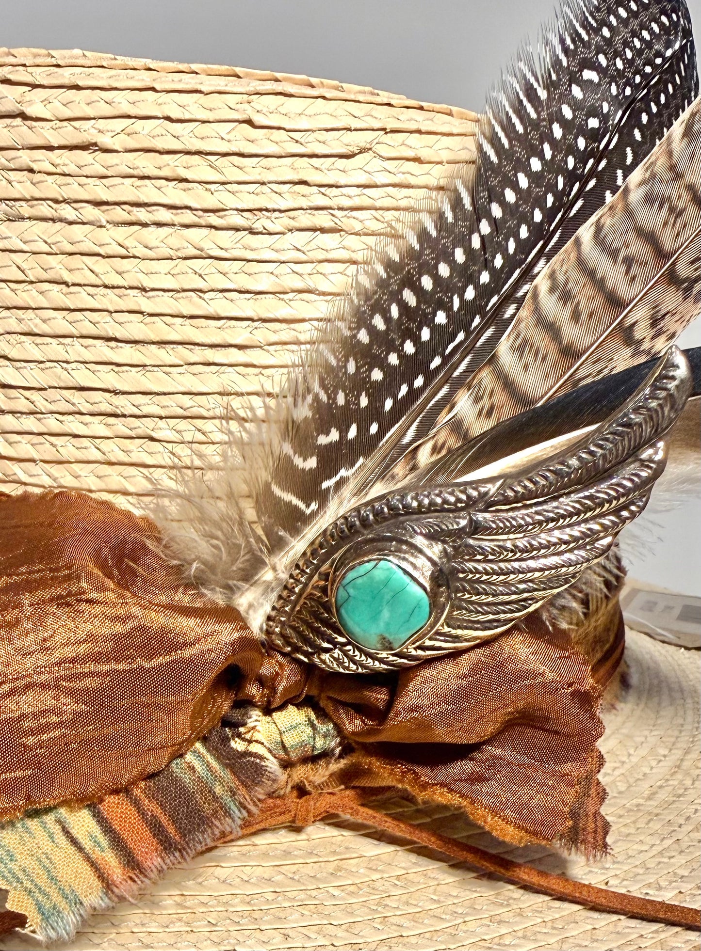 Turquoise Silver Wing Hatpin