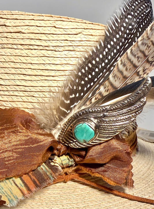 Turquoise Silver Wing Hatpin