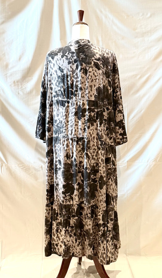 Leopard Floral Long Oversized Dress