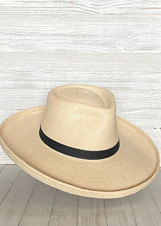 Plantation Palm Hat With Rolled Brim