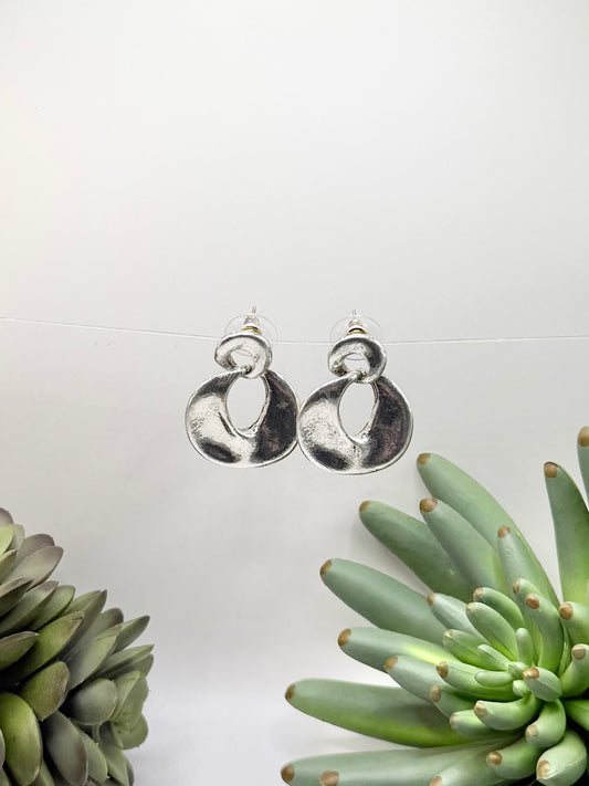 Wavy Hoop Silver Earrings