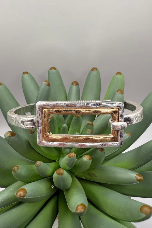 Mixed Metal Rectangle Bracelet