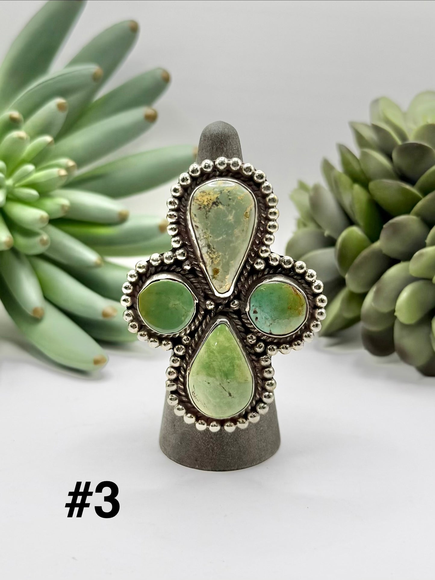 Bold Turquoise Cross Ring