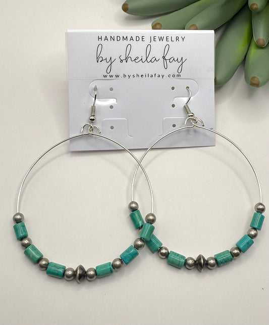 Vibrant Turquoise Hoop Earrings