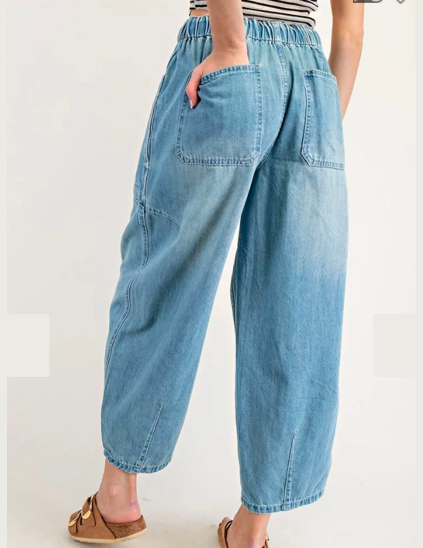 Wide Leg Crop Denim Pants