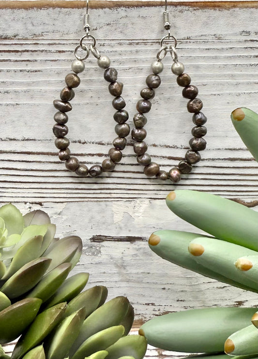 Fresh Water Pearl Hoop Earrings