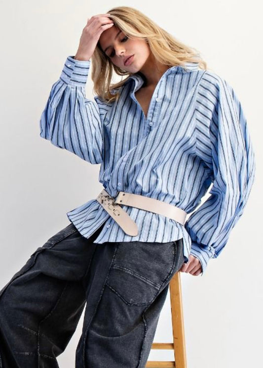 Puff sleeve Button Down Shirt