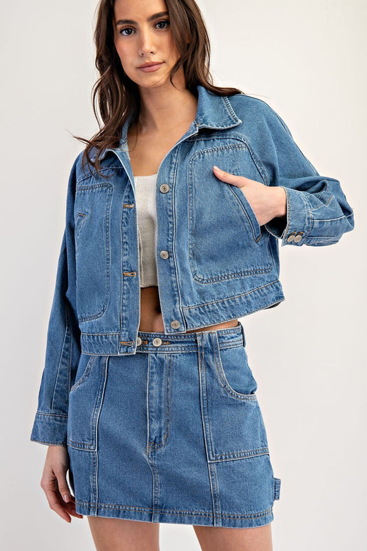 Denim Button Down Jacket