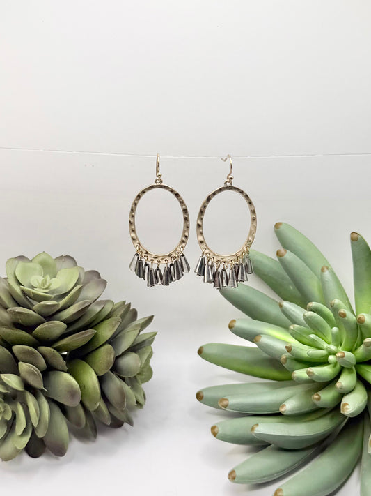 Crystal Tassel Hoop Earrings