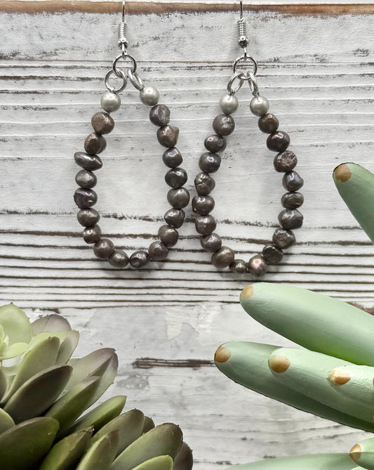 Fresh Water Pearl Hoop Earrings