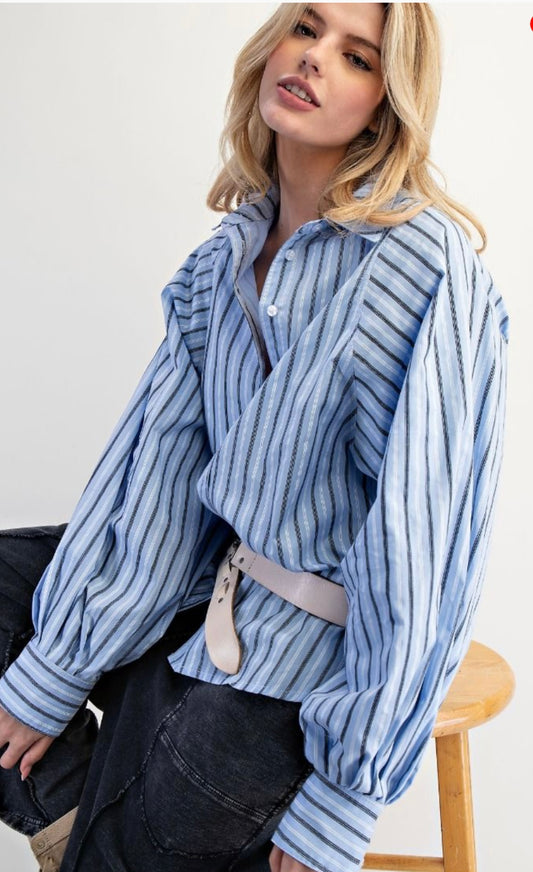 Puff sleeve Button Down Shirt