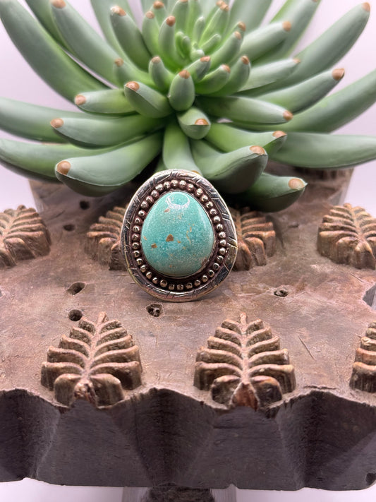Genuine Turquoise Raised Dot Ring