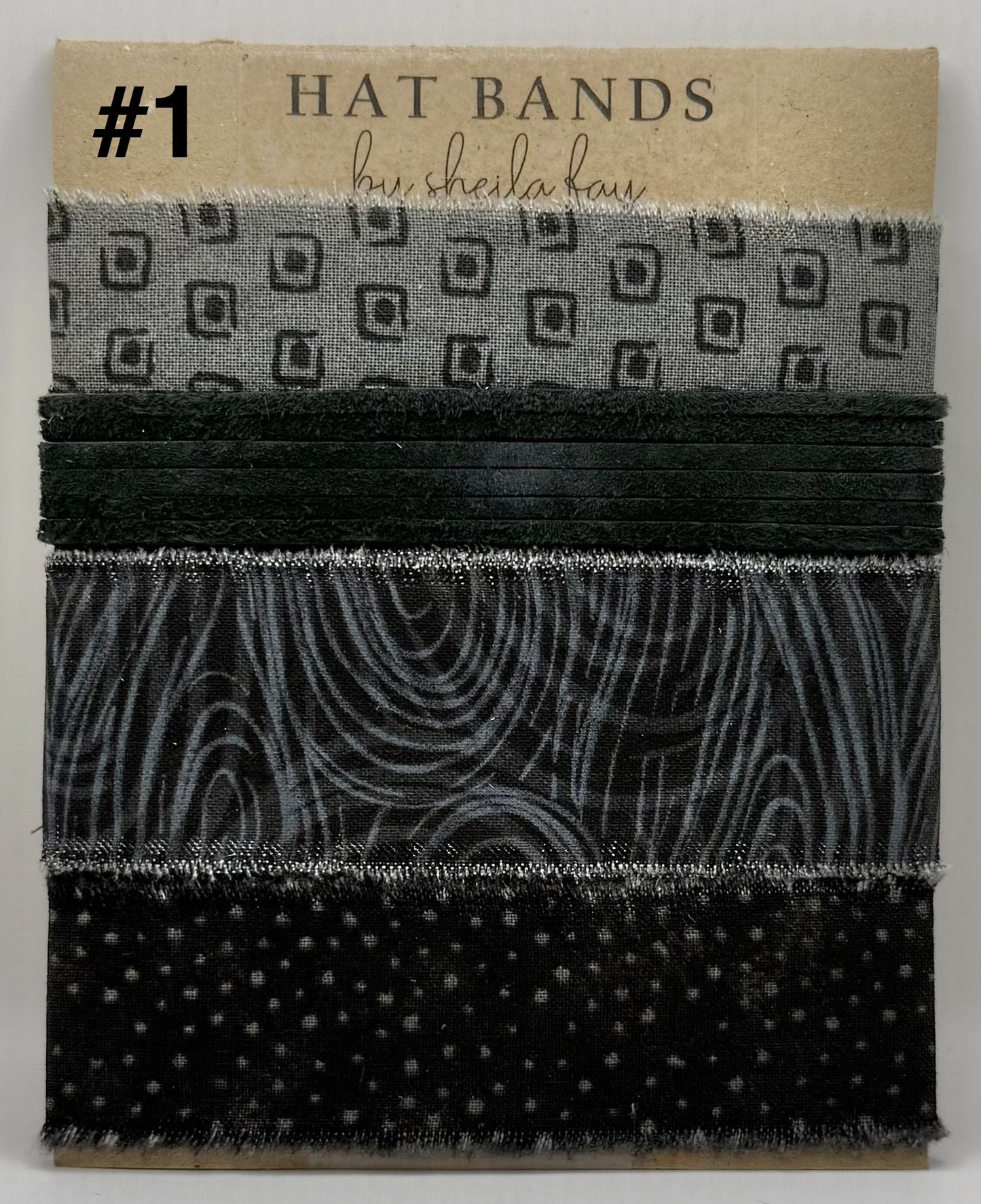 Shades of Black Cloth Hatband Kit - 4 Designs