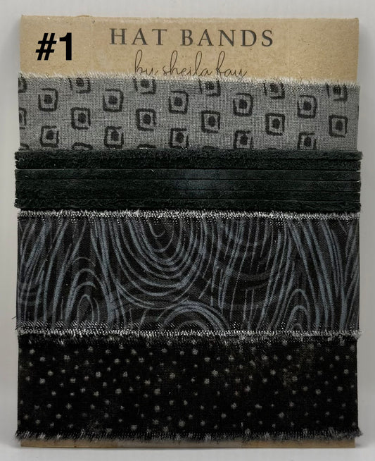 Shades of Black Cloth Hatband Kit - 4 Designs