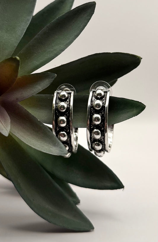 Raised Dot Hoop Earrings