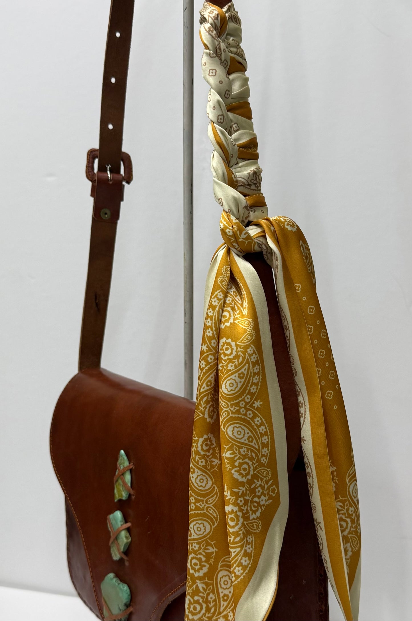 Gold Western Print Long Scarf
